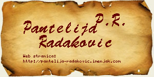 Pantelija Radaković vizit kartica